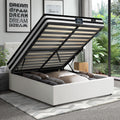 Oikiture Gas-Lift Velvet Bed Frame - King Single