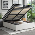 Oikiture Gas-Lift Velvet Bed Frame - Queen