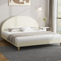 Oikiture Fabric Bed Frame - Beige - King