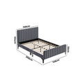 Oikiture Velvet Bed Frame - Double