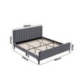 Oikiture Velvet Bed Frame - King