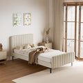 Oikiture Velvet Bed Frame - King Single