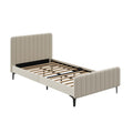 Oikiture Velvet Bed Frame - King Single