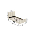 Oikiture Velvet Bed Frame - King Single