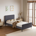 Oikiture Velvet Bed Frame - King Single