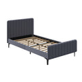 Oikiture Velvet Bed Frame - King Single