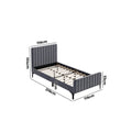 Oikiture Velvet Bed Frame - King Single