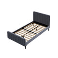 Oikiture Velvet Bed Frame - King Single