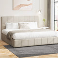 Oikiture Fabric Gas Lift Bed Frame - King