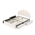 Oikiture Queen Double King Single Bed Frame LED Headboard with 4 Drawers Pink - Double / Beige