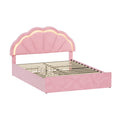 Oikiture Queen Double King Single Bed Frame LED Headboard with 4 Drawers Pink - Double / Pink