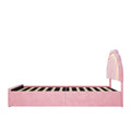 Oikiture Queen Double King Single Bed Frame LED Headboard with 4 Drawers Pink - Double / Pink