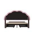 Oikiture Queen Double King Single Bed Frame LED Headboard with 4 Drawers Pink - Double / Pink
