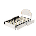 Oikiture Queen Double King Single Bed Frame LED Headboard with 4 Drawers Pink - King Single / Beige