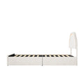 Oikiture Queen Double King Single Bed Frame LED Headboard with 4 Drawers Pink - King Single / Beige