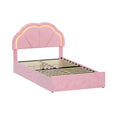 Oikiture Queen Double King Single Bed Frame LED Headboard with 4 Drawers Pink - King Single / Pink