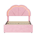 Oikiture Queen Double King Single Bed Frame LED Headboard with 4 Drawers Pink - King Single / Pink