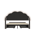 Oikiture Queen Double King Single Bed Frame LED Headboard with 4 Drawers Pink - Queen / Beige