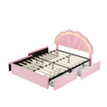 Oikiture Queen Double King Single Bed Frame LED Headboard with 4 Drawers Pink - Queen / Pink