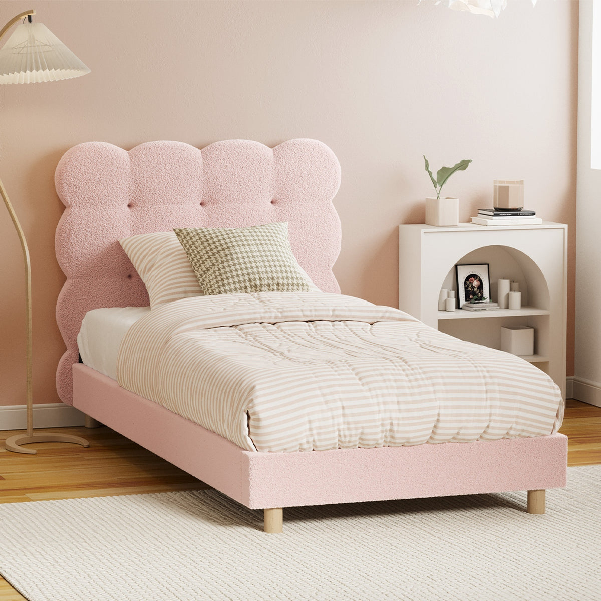 Oikiture Boucle Bed Frame - Single