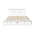 Oikiture Double Wooden Bed Frame Base with 4 Storage Drawers White - product image 3