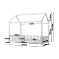 Oikiture Kids Wooden House Bed Frame - Single