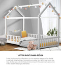 Oikiture Kids Wooden House Bed Frame - Single