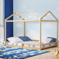 Oikiture Kids House Fence Bed Frame - Double