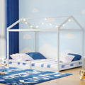 Oikiture Kids House Fence Bed Frame - Double