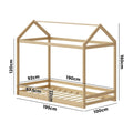 Oikiture Kids House Fence Bed Frame - Single