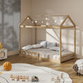 Oikiture Kids House Fence Bed Frame - Single