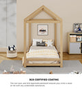 Oikiture Kids House Fence Bed Frame - Single