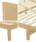 Oikiture Wooden Bed Frame with 2 Large Storage Drawers Rattan Headboard - Double