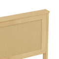 Oikiture Wooden Bed Frame with 2 Large Storage Drawers Rattan Headboard - Queen