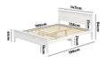 Oikiture Wooden Bed Frame Slatted Base Headboard Pine Timber - Double