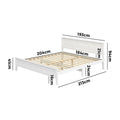 Oikiture Wooden Bed Frame Slatted Base Headboard Pine Timber - King