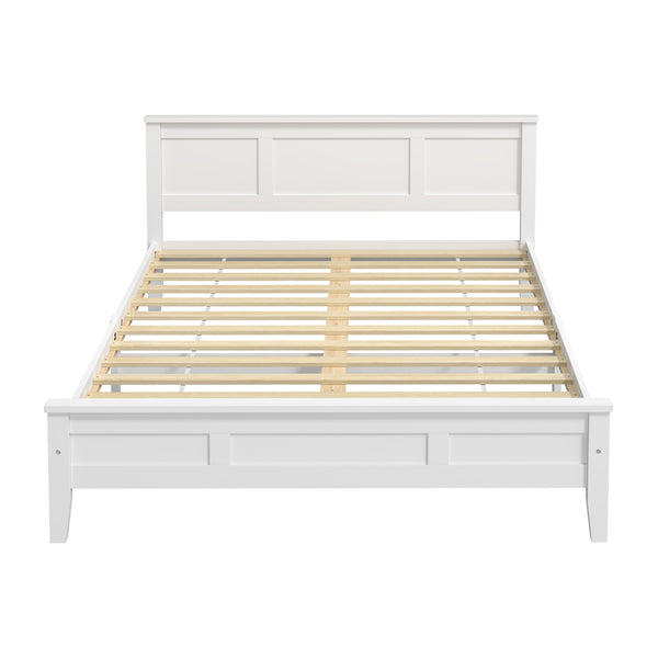 Oikiture Wooden Bed Frame Slatted Base Headboard Pine Timber - Queen