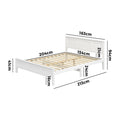 Oikiture Wooden Bed Frame Slatted Base Headboard Pine Timber - Queen