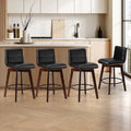 Oikiture Wooden Bar Stool - Set of 4 - Black
