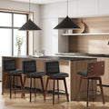 Oikiture Wooden Bar Stool - Set of 4 - Black - Aic