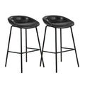 Oikiture 2PCS Bar Stools Dining Chairs with Metal Counter Stool Black - product image 2
