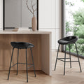 Oikiture 2PCS Bar Stools Dining Chairs with Metal Counter Stool Black