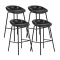 Oikiture 4PCS Bar Stools Dining Chairs with Metal Counter Stool Black - product image 2