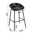 Oikiture 4PCS Bar Stools Dining Chairs with Metal Counter Stool Black