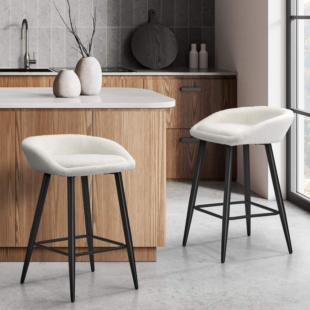 Oikiture Bar Stools Set of 2 – Boucle