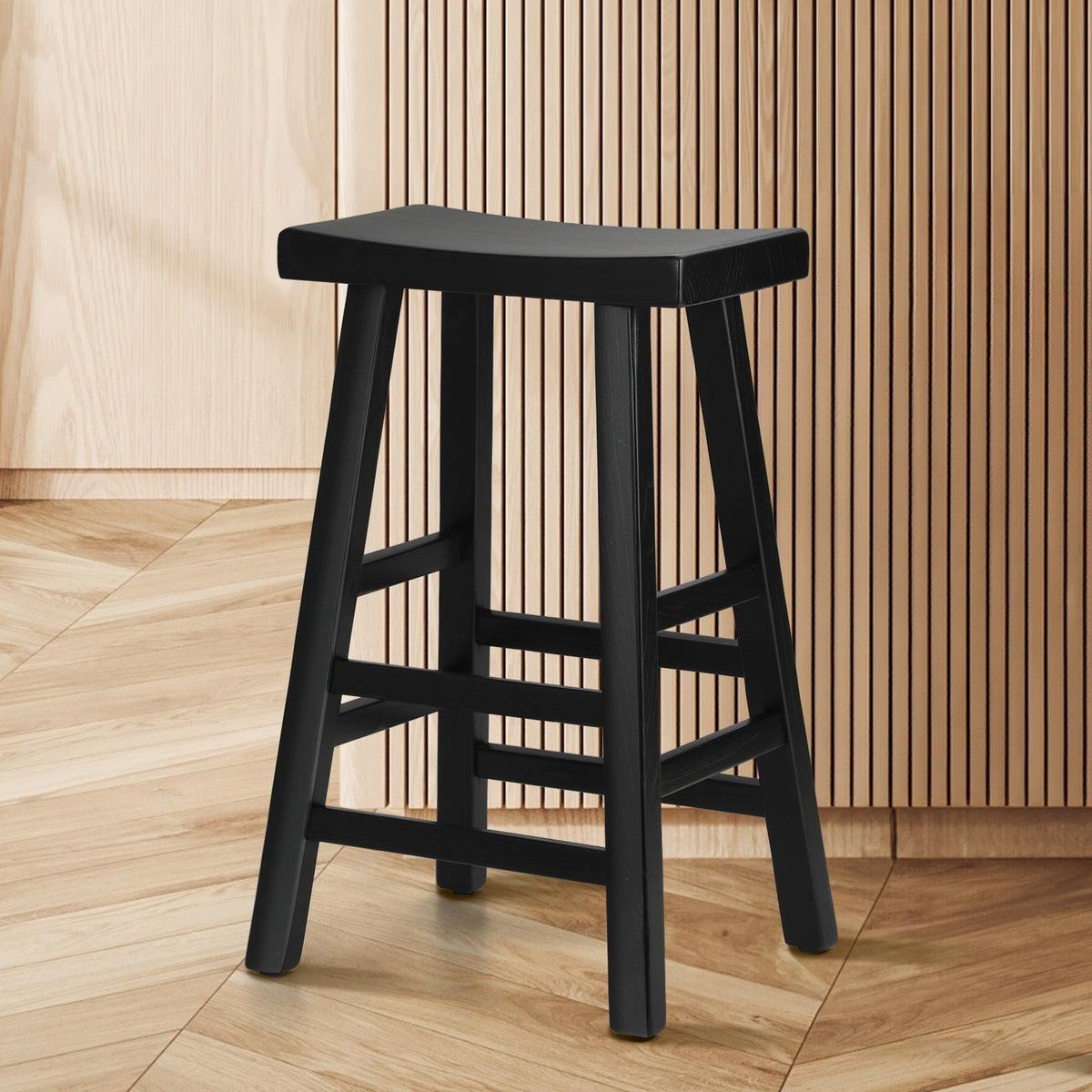 Oikiture Kitchen Bar Stools - Black