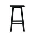 Oikiture 2/4x Bar Stool Kitchen Counter Wooden Chair Split-Level Footrest - Black / 2