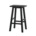 Oikiture 2/4x Bar Stool Kitchen Counter Wooden Chair Split-Level Footrest - Black / 4