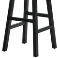 Oikiture 2/4x Bar Stool Kitchen Counter Wooden Chair Split-Level Footrest - Black / 4