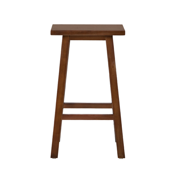 Oikiture 2/4x Bar Stool Kitchen Counter Wooden Chair Split-Level Footrest - Walnut / 2